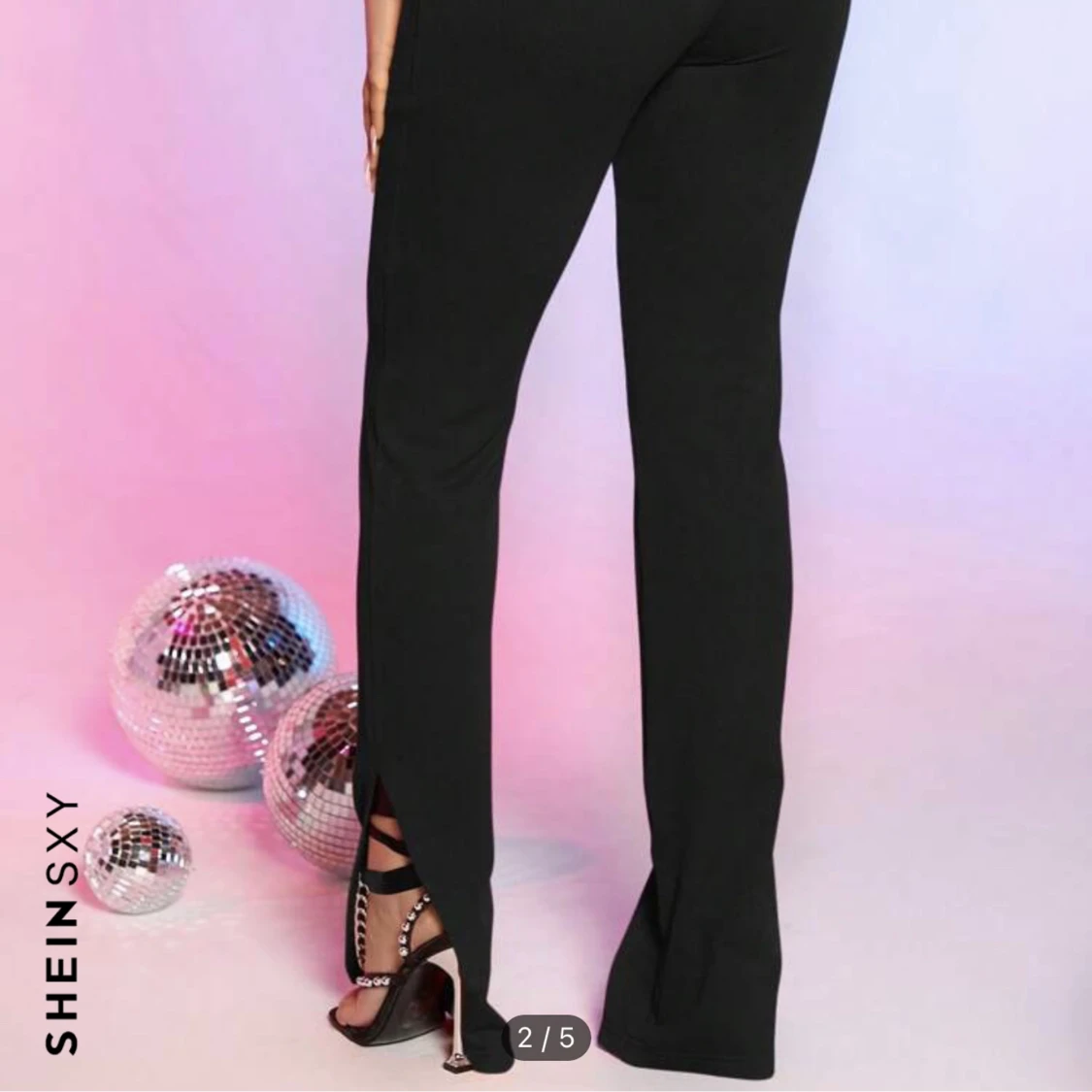 Svarta tajts med slits  - 90