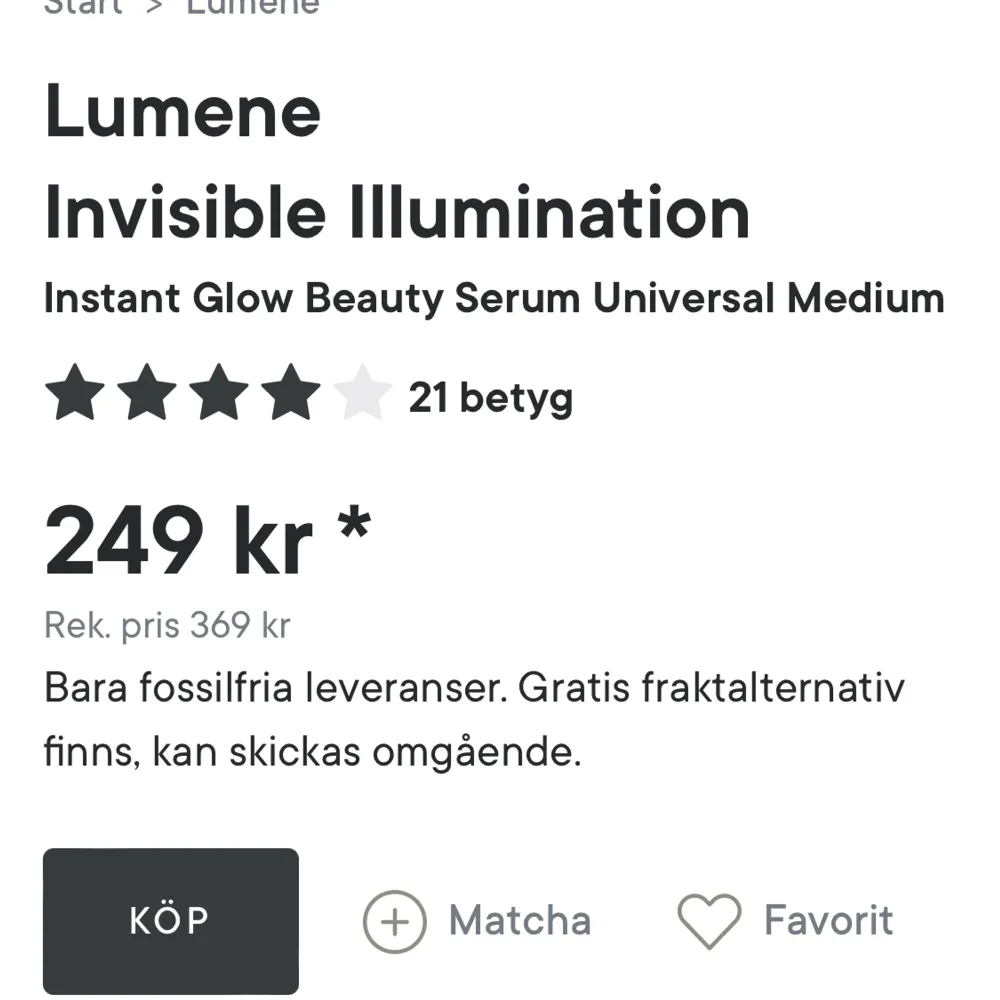 Säljer detta beauty serum instant Glow ifrån lumene❣️endast använt en gång! . Övrigt.