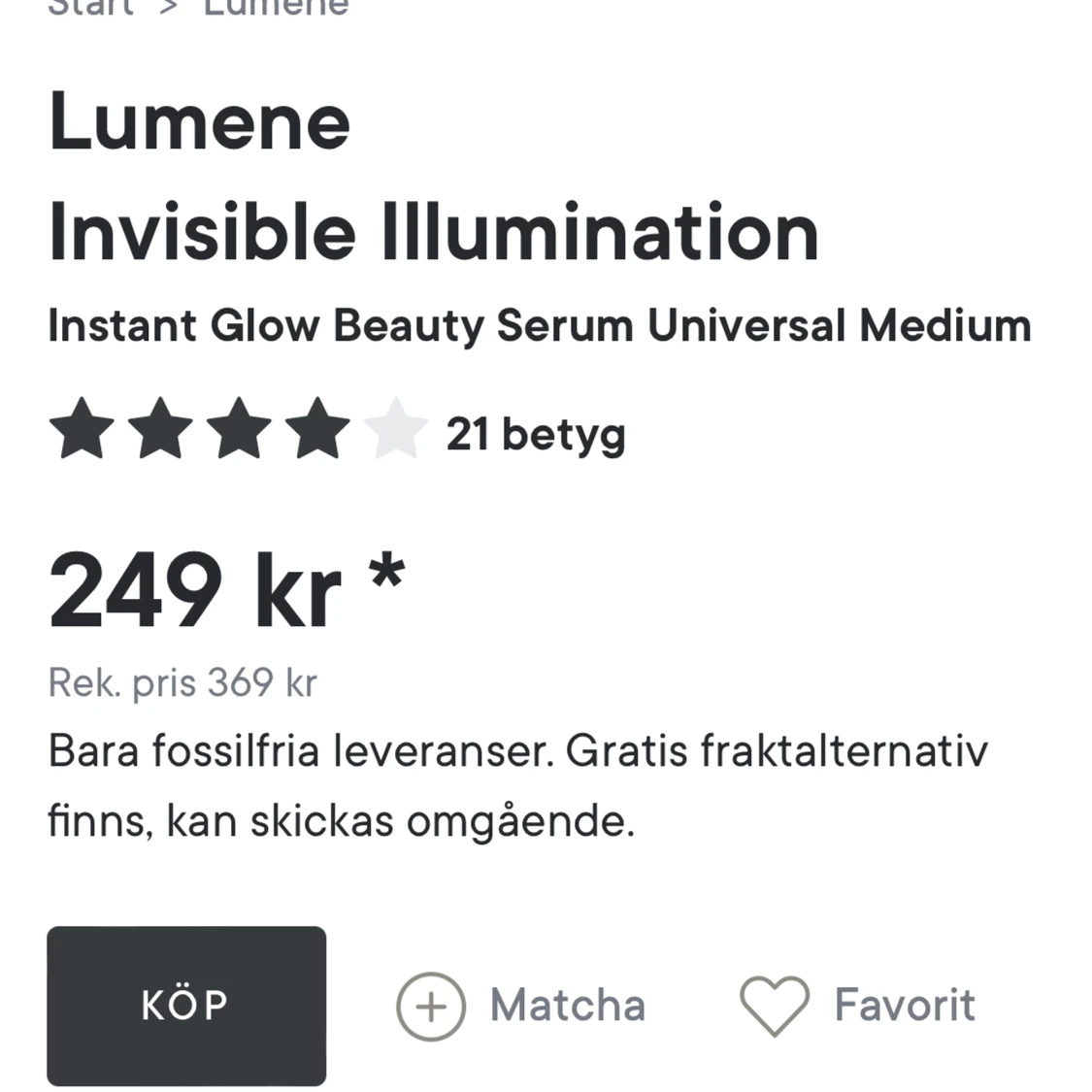 Lumene instant Glow  - 91