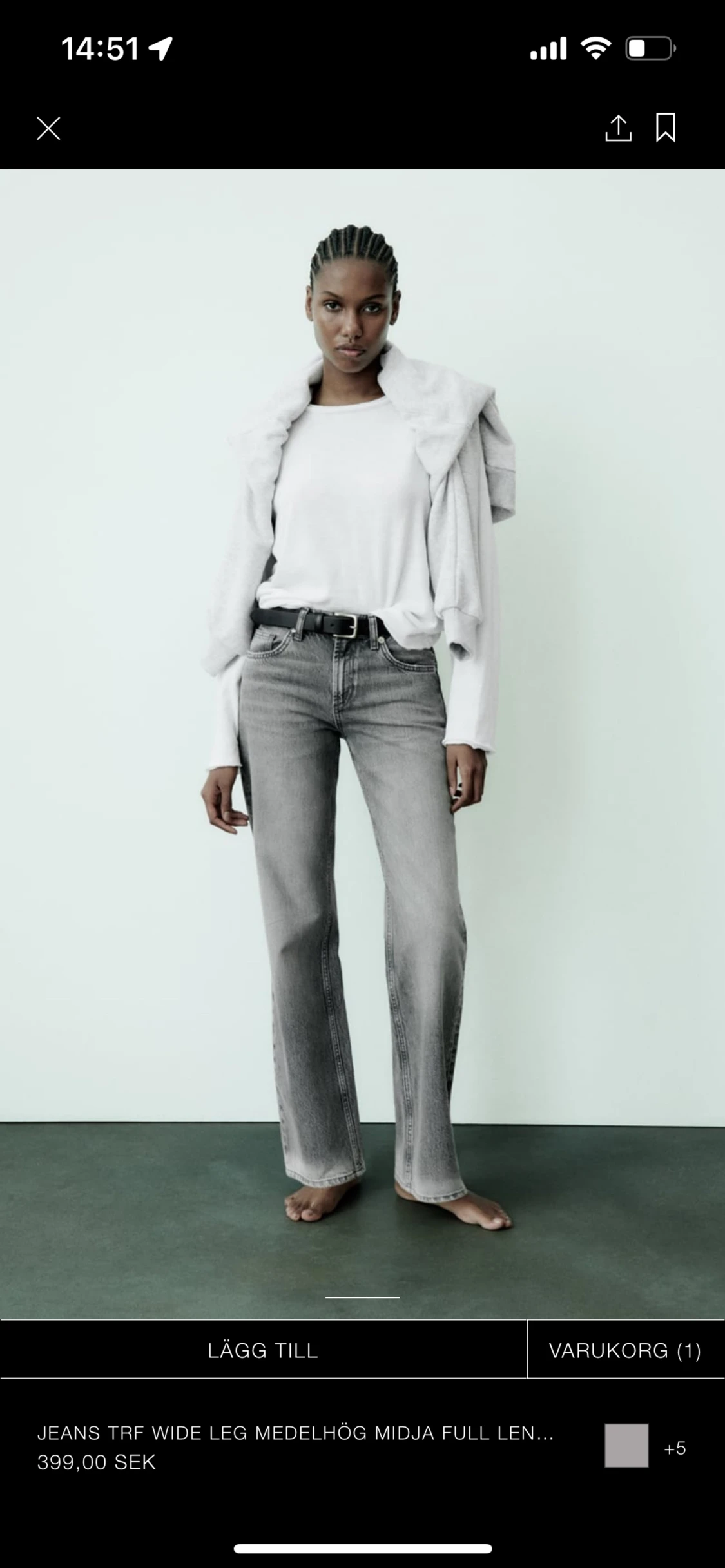 gråa zara jeans - 90