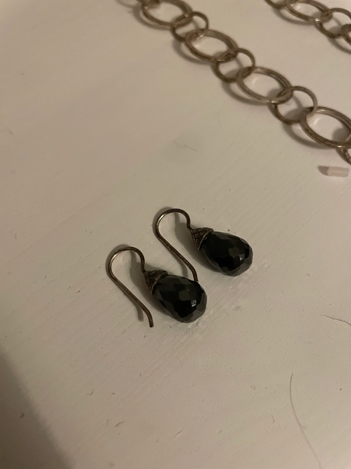 Svarta kristall örhängen - 91