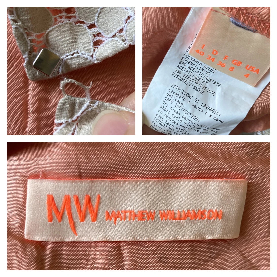 Matthew Williamson kort beige/persikofärgad blus strl S-Xs - 2