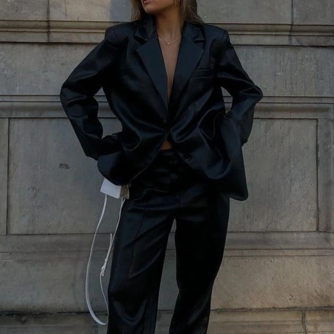 Kavaj i läder (inte äkta)