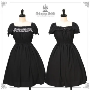 Moi Meme Moitie OP - Selling my  OP by Moi Meme Moitie - all black colour way 🖤 it’s in new condition and was bought back in 2021.  I’m willing to discuss the price   Size info press link  https://lolibrary.org/items/moitie-rose-cross-shirred-op