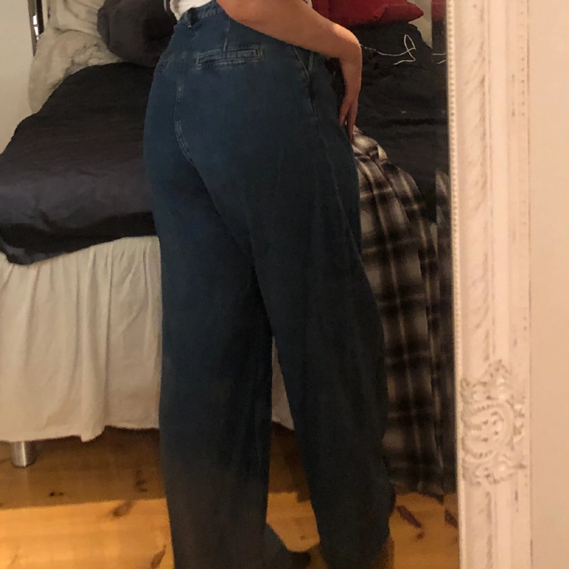 Blå vida jeans  - 90