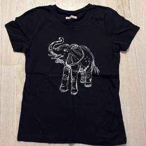 T-shirt med broderad elefant från hollister