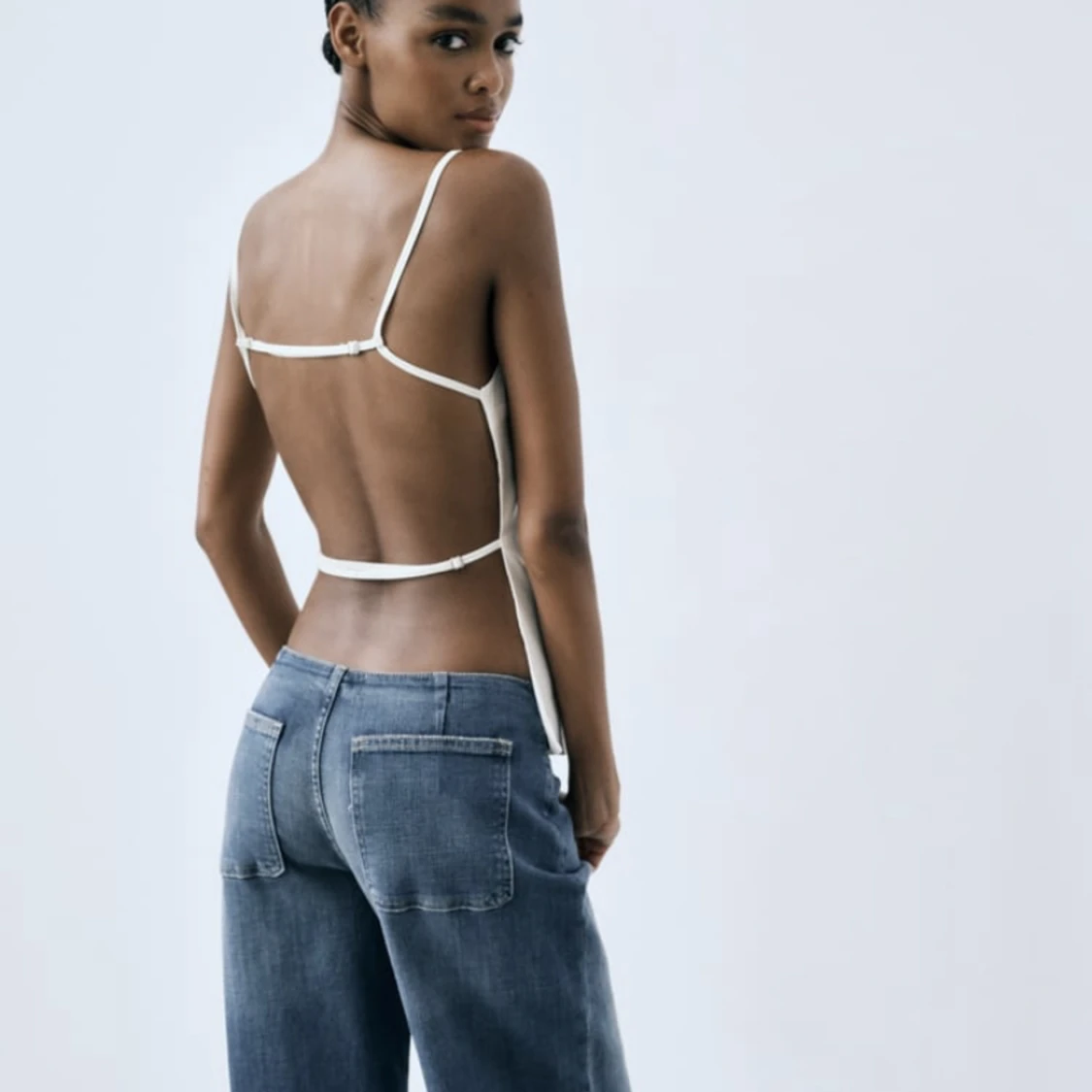 Topp med bar rygg zara