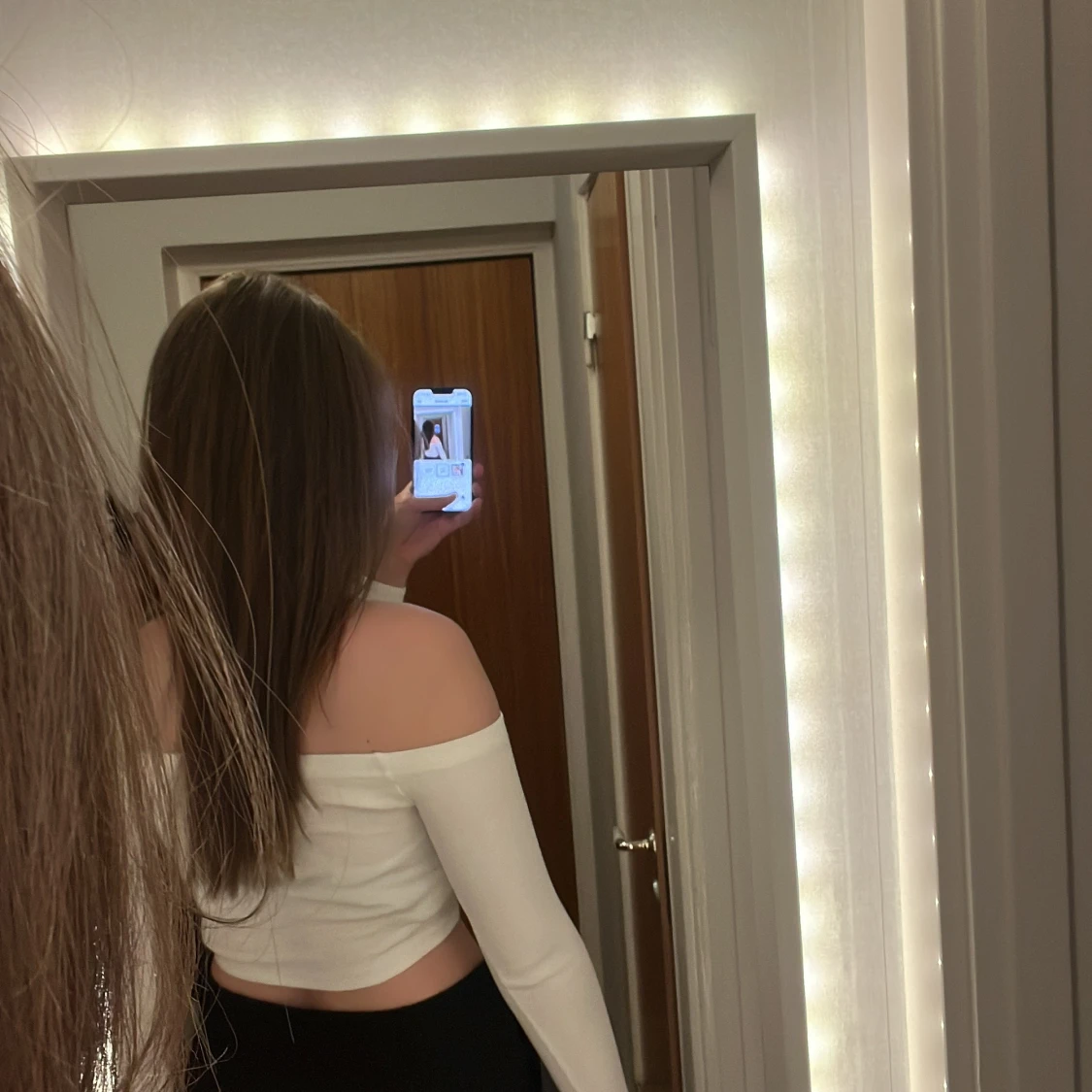 Vit offshoulder topp  - 90