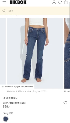 Bootcut jeans - Säljer mina superfina bootcut jeans från bik bok i storlek S/längd 31, sparsamt använda utan defekter. Passar på någon som är mellan 160-165 typ, säljer då jag växt ur dom lite💓nypris 599