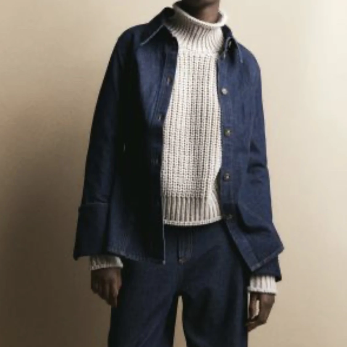 Stickad tröja HM beige - 90