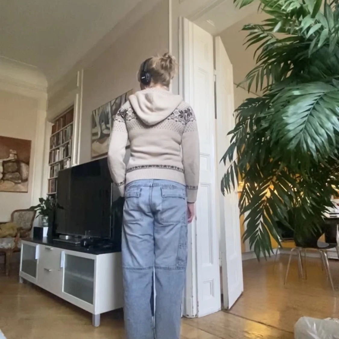 Stickad luvtröja  - 90