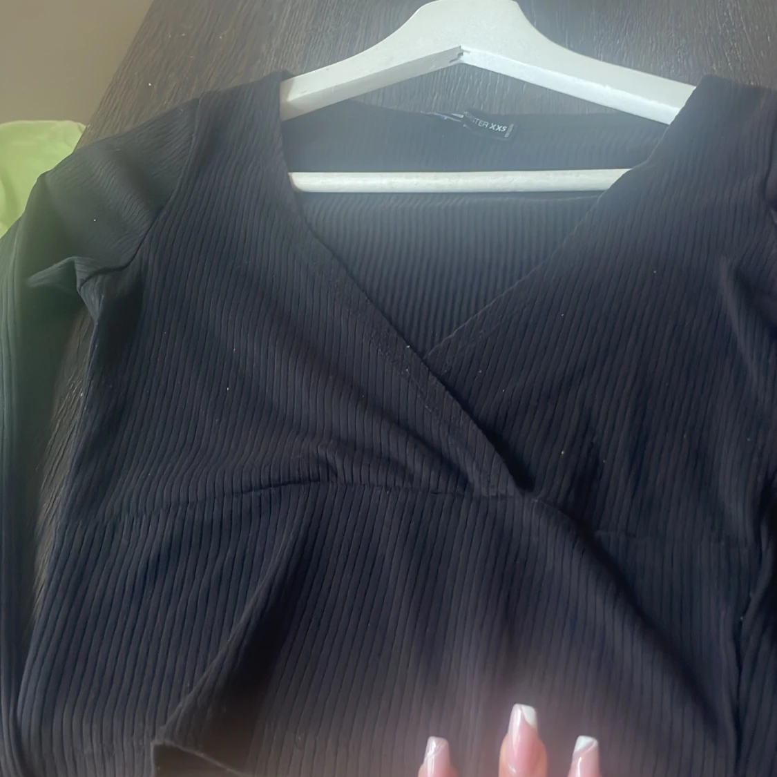 Långärmad topp v-ringad tröja  - 91