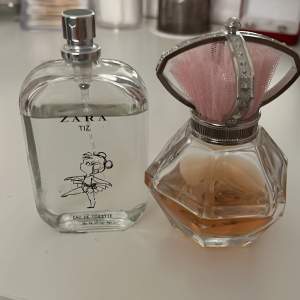 två olika parfymer en från zara nästan helt full 60 kr och en från eden parfums 20 kr mindre än hälften 