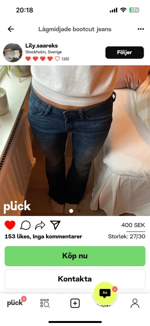 lågmidjade jeans - snygga lågmidjade jeans tyvärr förstora för mig. bilderna är av förra användaren (ska passa någon som är typ 165 cm! 🩷