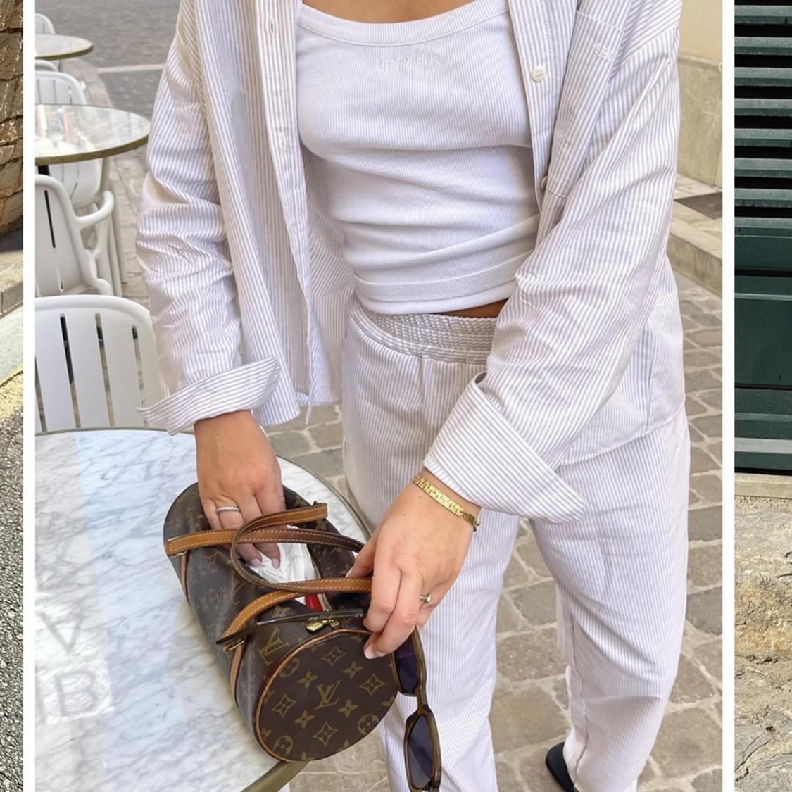 Breezy pants beige stripe  - 91