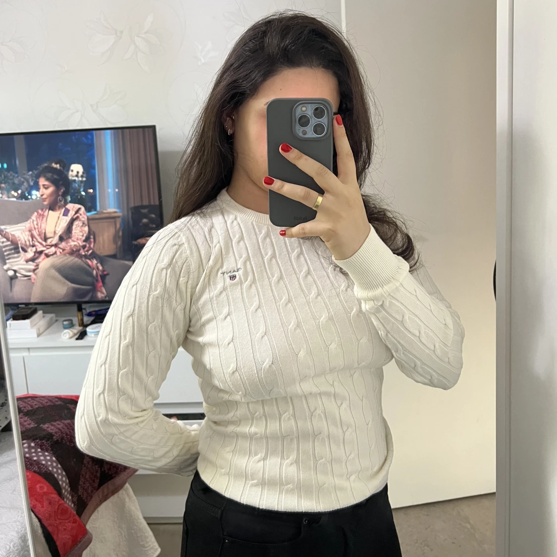 Vit gant tröja  - 90