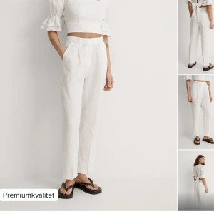 Linnebyxor  - Säljer mina fina linnebyxor från NA-KD som köptes i slutet på sommaren 2022 och enbart använts enstaka ggr. Köptes för 549 oxh säljes för 400 exklusive frakt