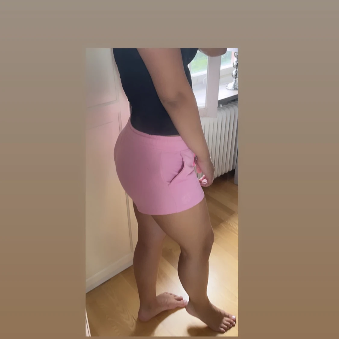 Rosa mjukis-shorts - 90