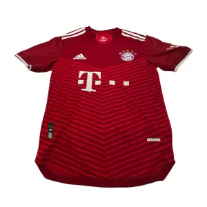 En Bayern München tröja i storlek M som är Röd. Den är perfekt passande och av hög kvalitet. Dess andningsförmåga gör den idealisk för både matcher och träning.