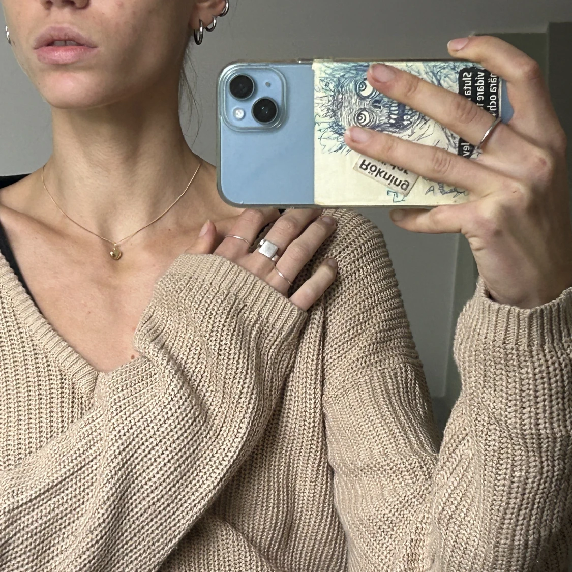 Beige Stickad tröja - 90