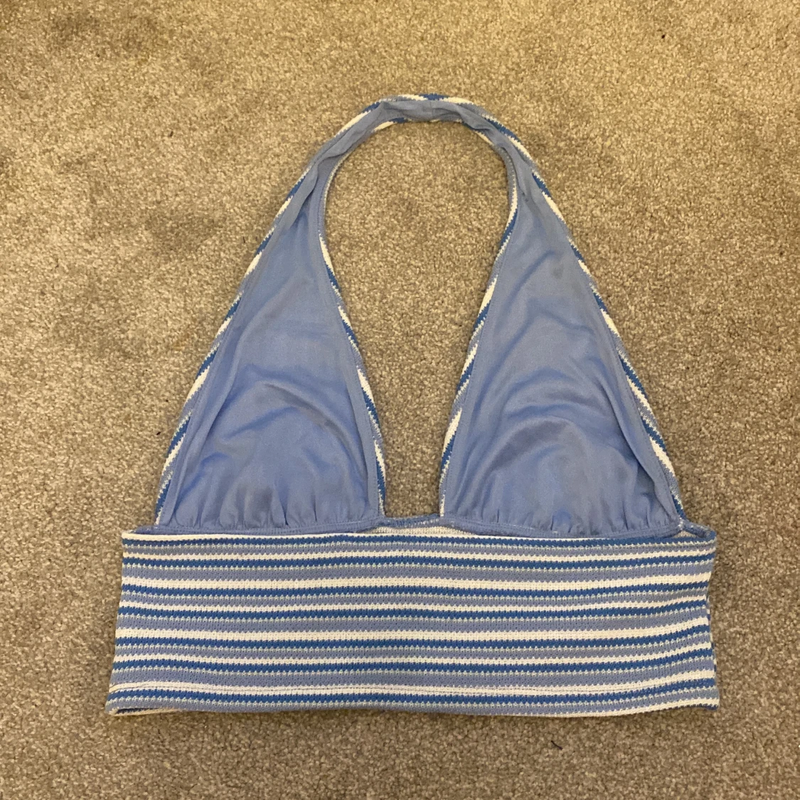 Blå halterneck topp - 90