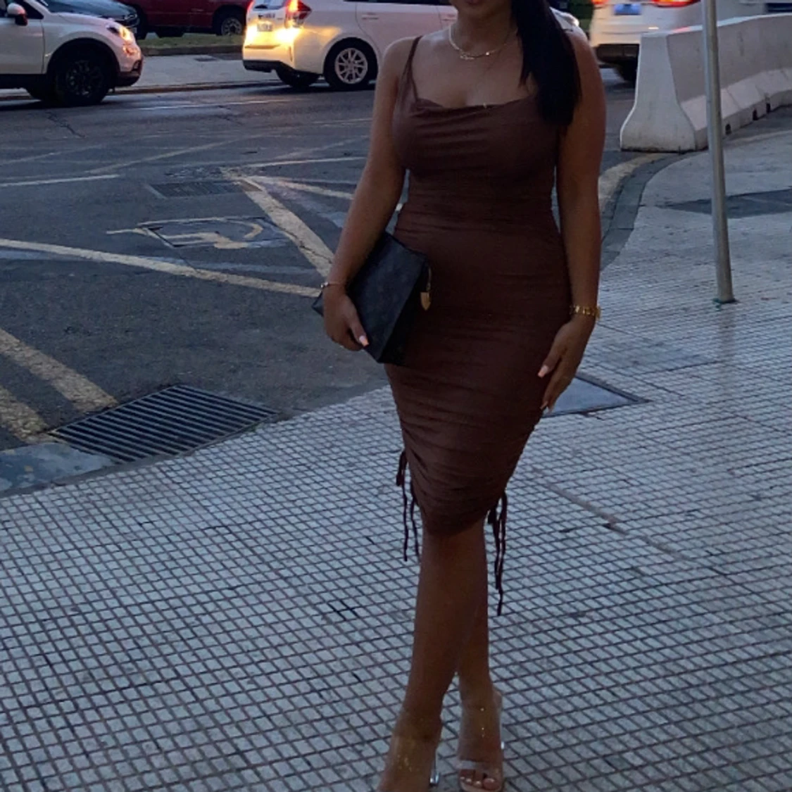 Brun klänning i strl S - 91