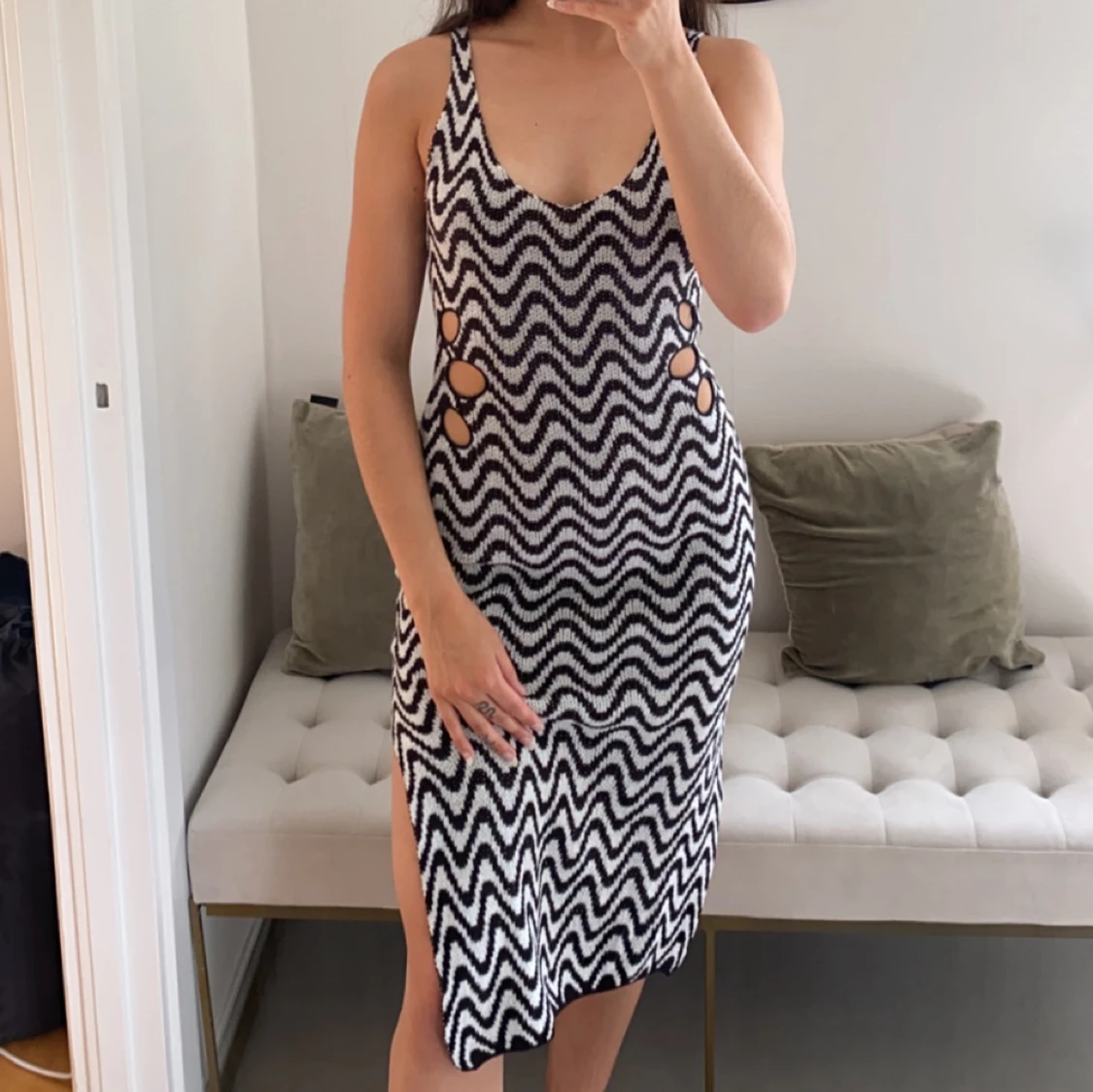 Stickad klänning H&M