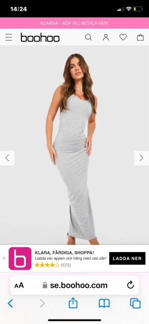 Långklänning - Säljer denna långklänningen från boohoo då den tyvärr inte passade mig. Den är endast testad (prislappen är kvar) 💖 