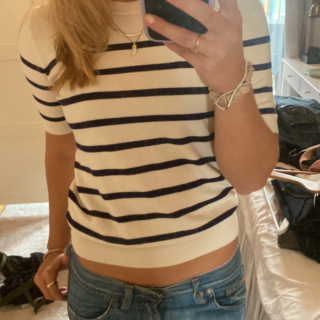 Stickad T-shirt  - 90