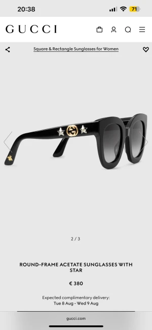 Gucci solglasögon  - Gucciglasögon inköpta i usa 2019💞 använda ett fåtal gånger och har inga synliga defekter. Kvitto, fodral och skydd medföljer! Köpta för 420 dollar💖