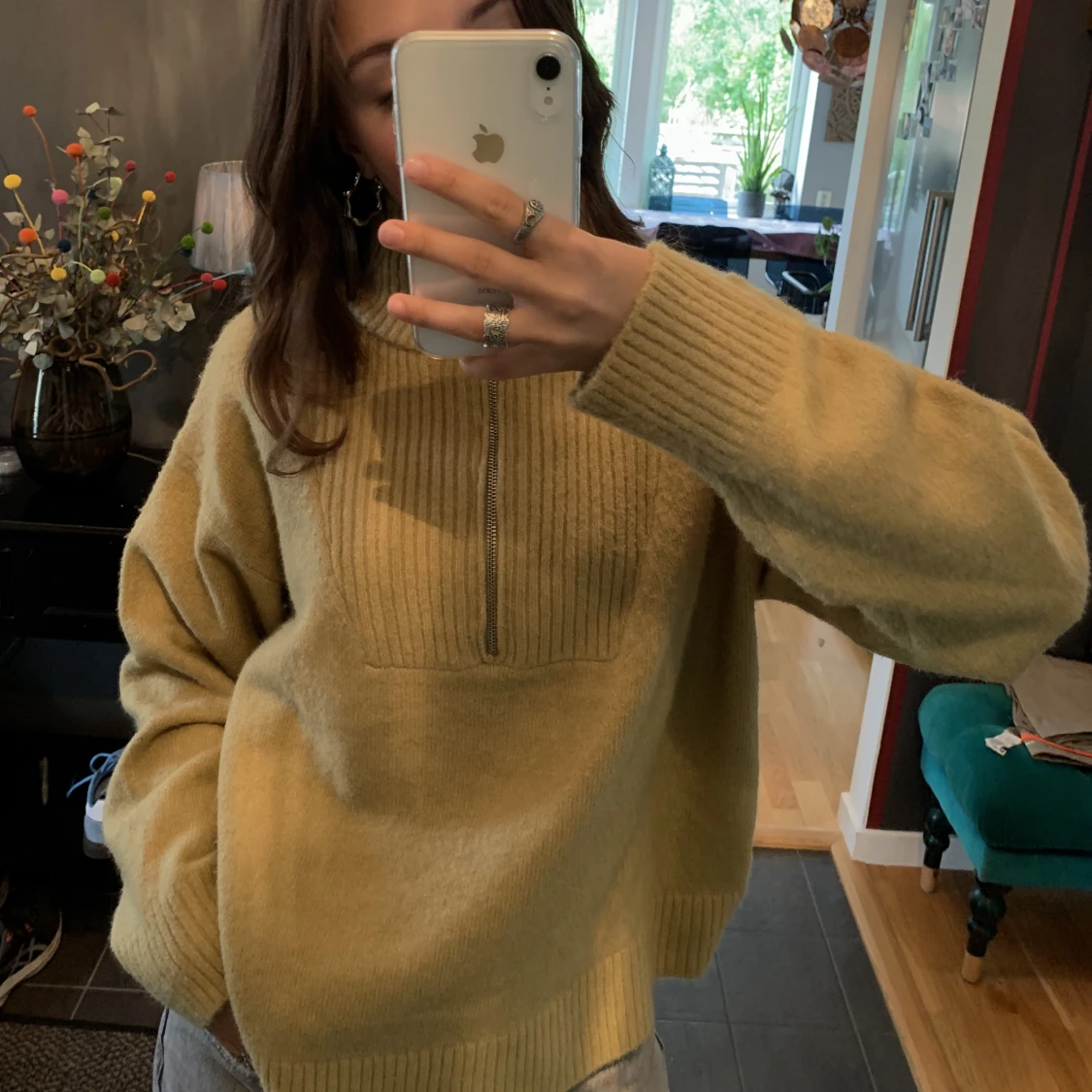 Stickad zip up