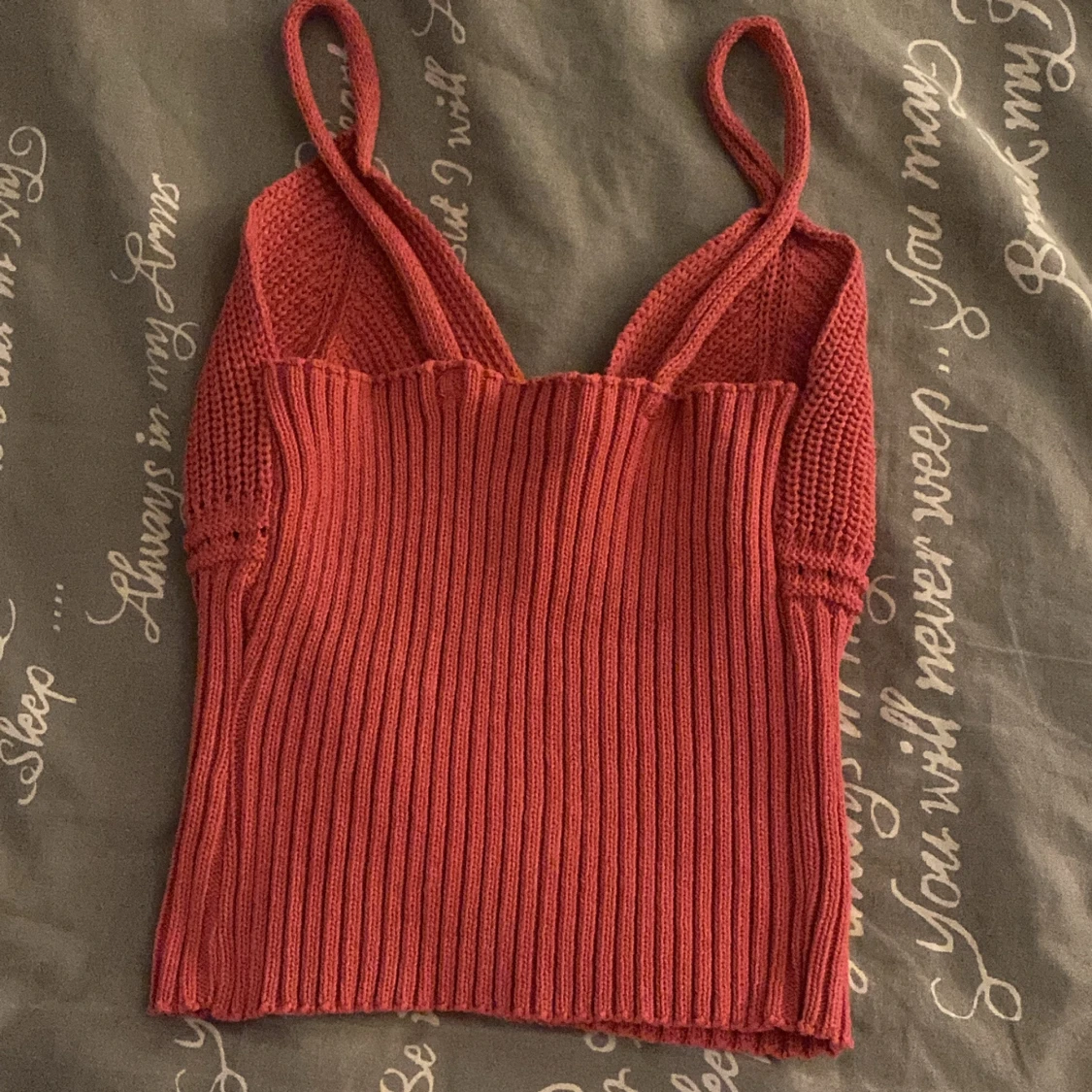 Rosa stickad topp - 90