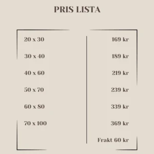 Prislista  - Här ser ni den prislista vi har på våra produkter 🤎 