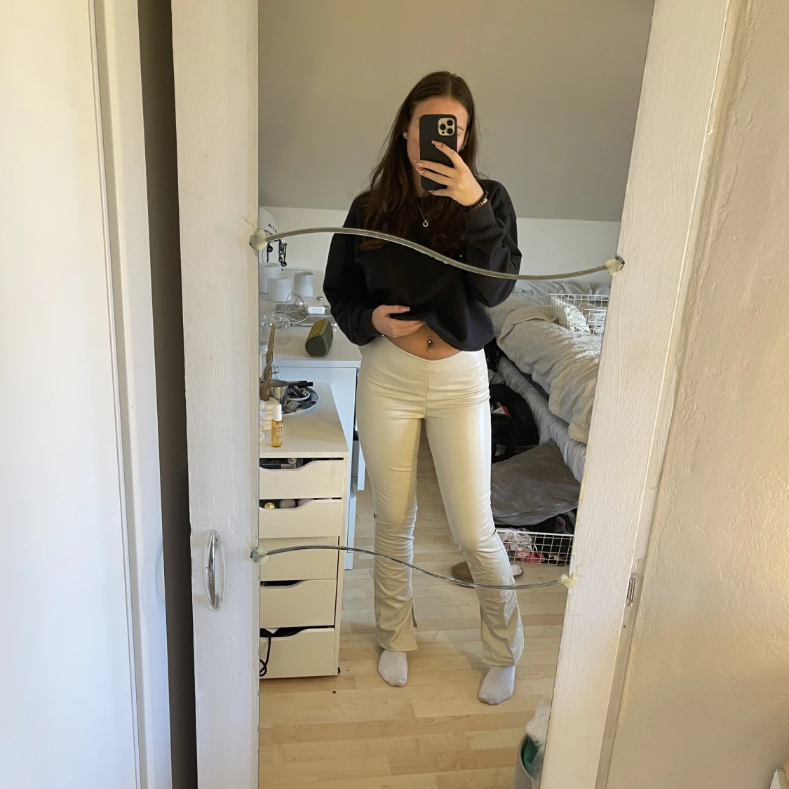 Skinnbyxor beigea - 90