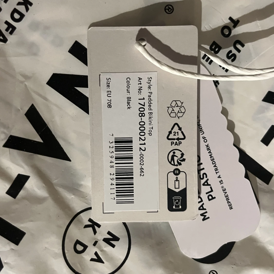 Svart bikinitopp - 90