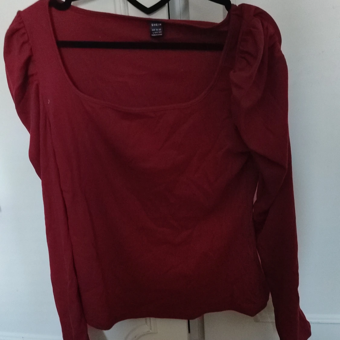 Röd ribbad topp från shein