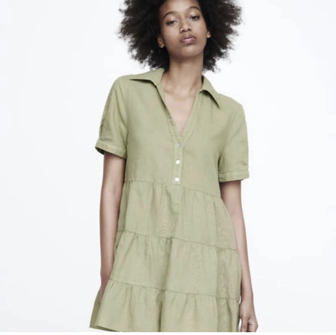 grön zara klänning