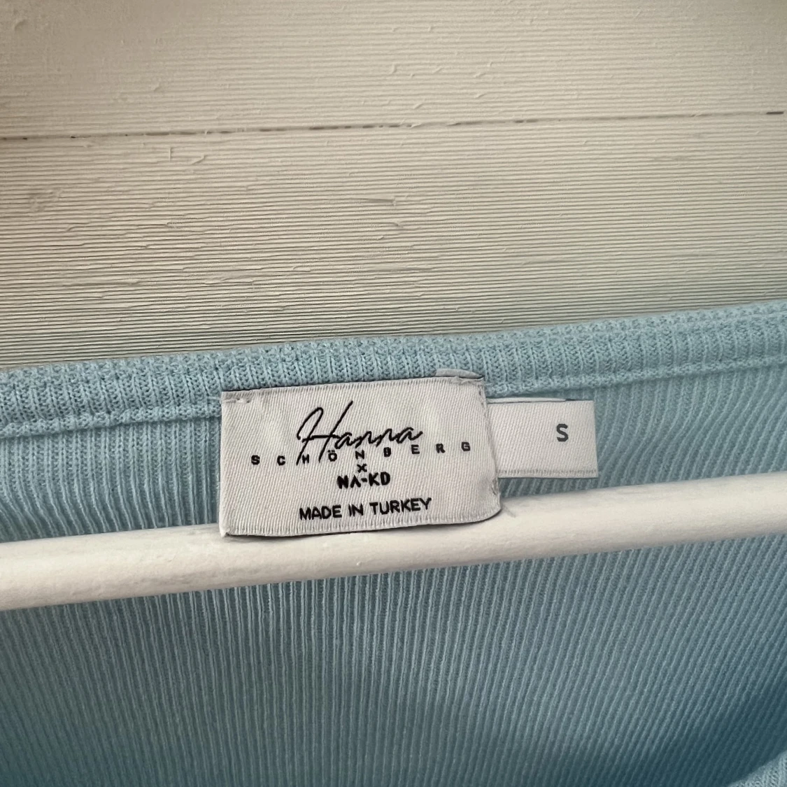 Blå stickad tröja  - 90