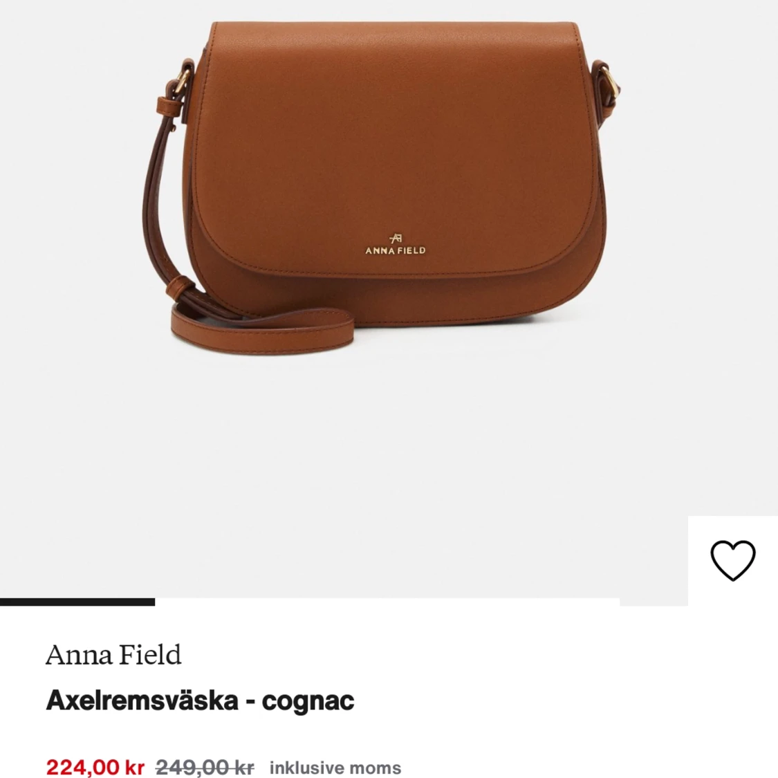 Anna field axelväska - cognac - 91