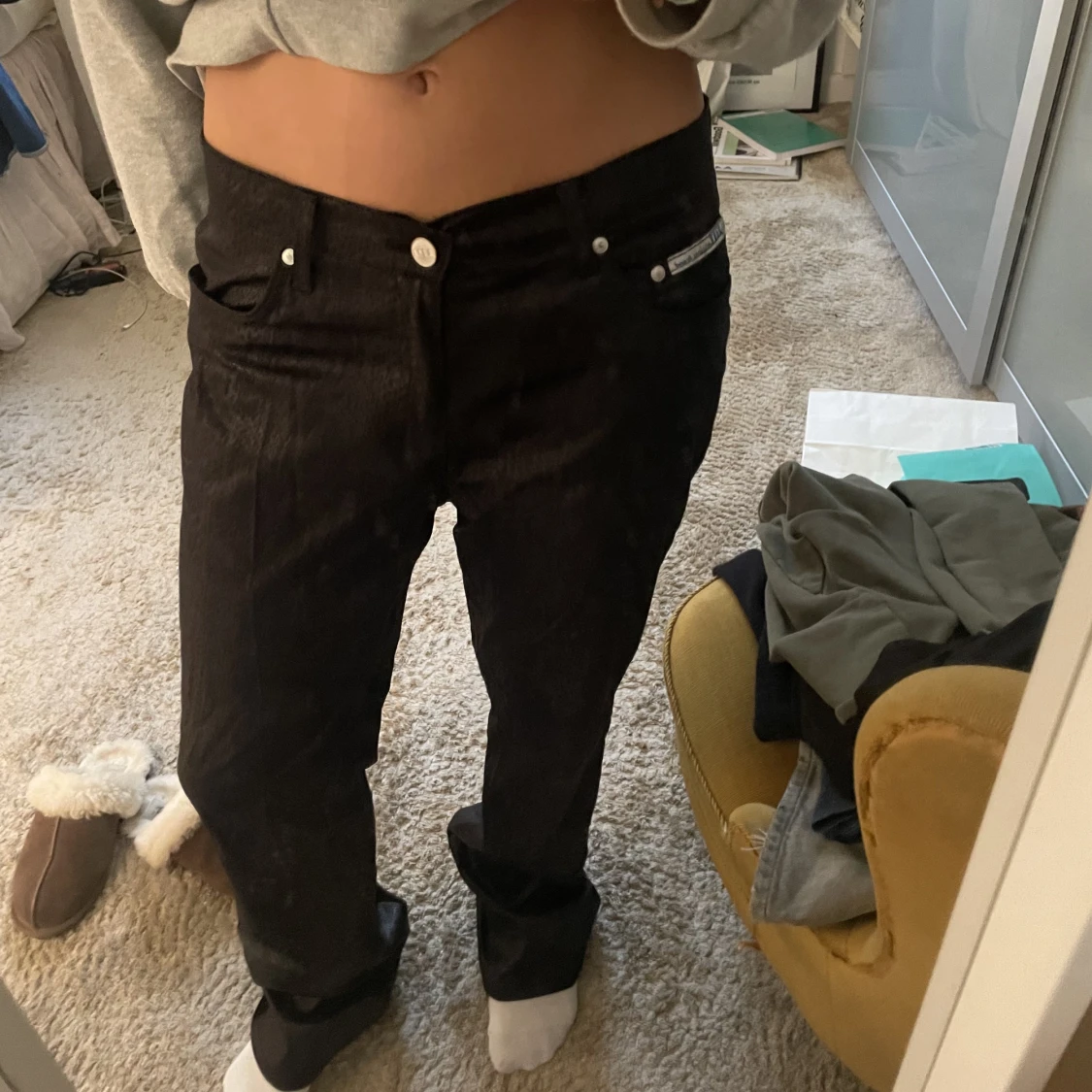 Fake skinn Bootcut byxor  - 91