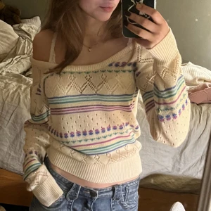 Off-shoulder tröja - Jättesöt stickad tröja som glittrar💖 Skriv för fler bilder!