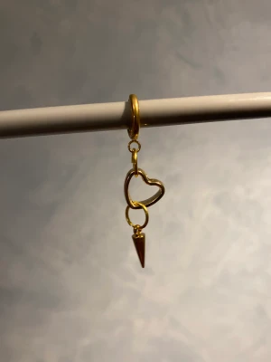 Örhänge med hjärta och nit - Jättefina örhängen säljs i tvåpack. Modell: Tindra guld🥰