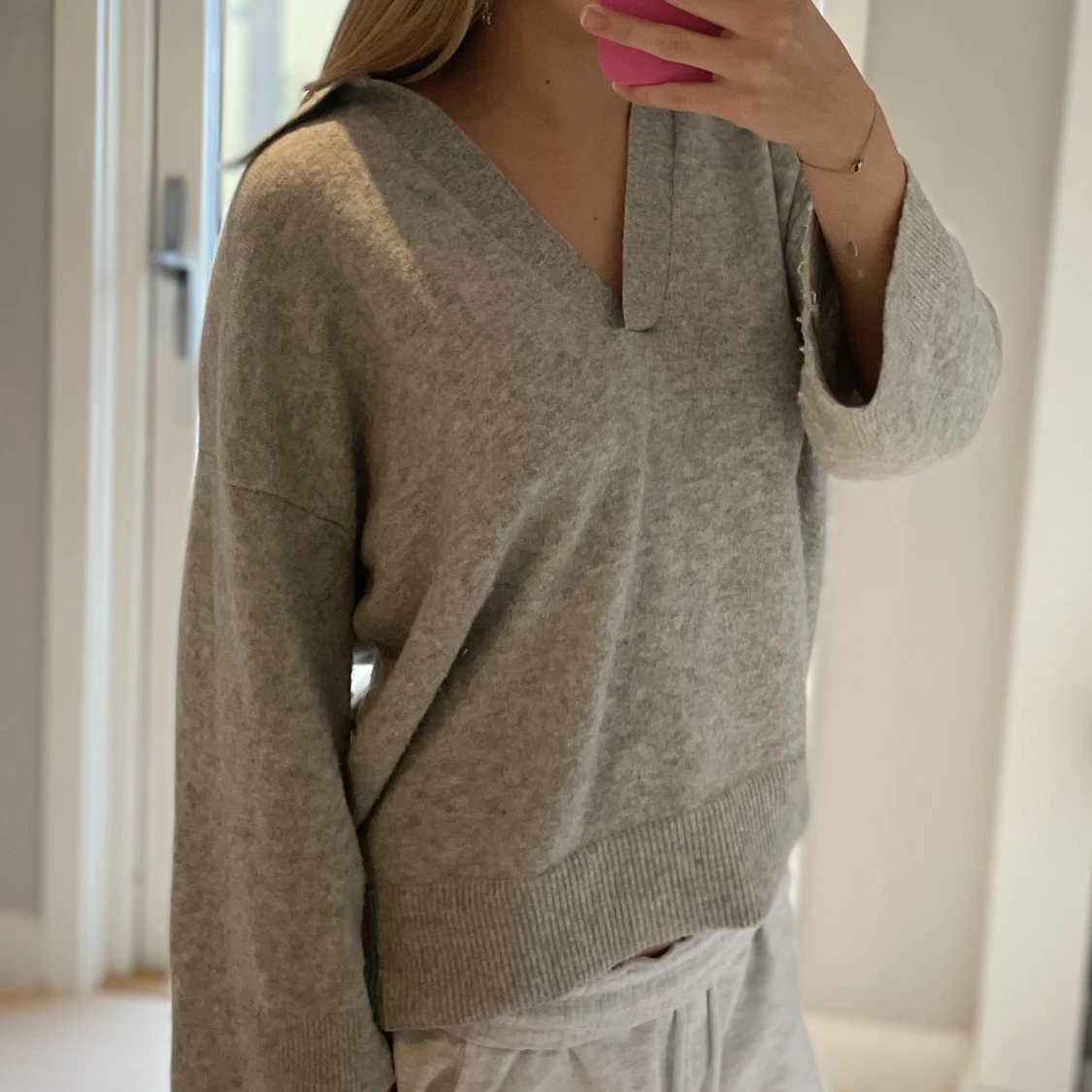 Stickad v ringad tröja  - 90