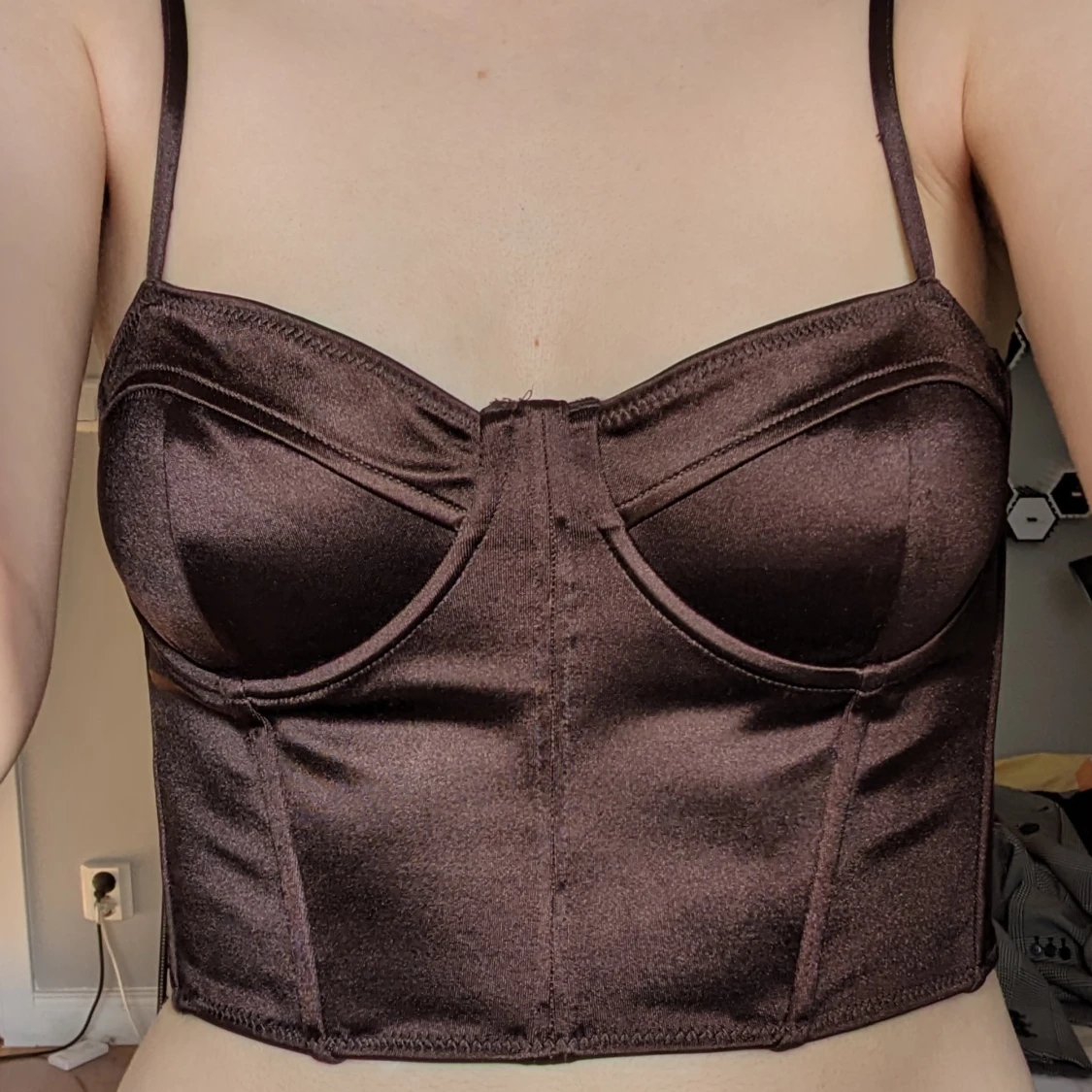 Brun korsett-topp - 90