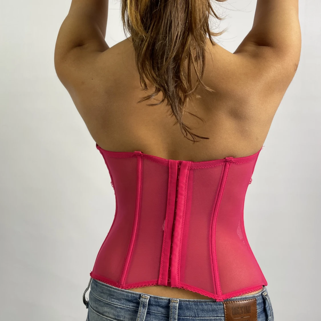 Rosa korsettopp - 90