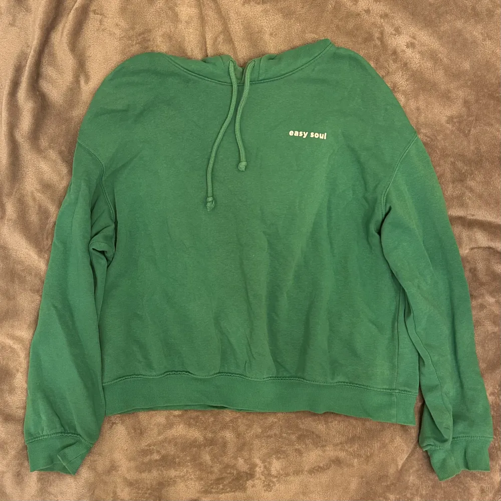 Fin grön hoodie från H&M. Använts väl men i gott skick. Passar till det mesta och är lite kortare i modellen. . Hoodies.