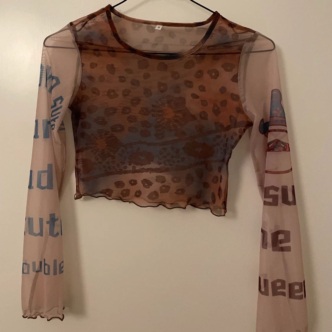 Mesh topp med mönster  - 90