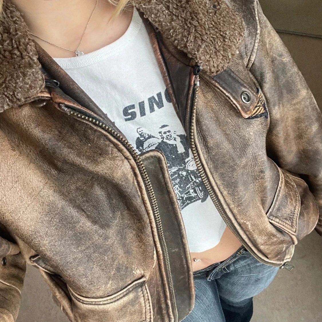 Skinnjacka TopGun - 91