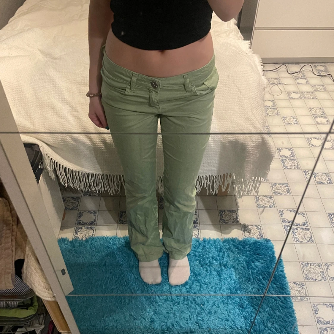 Mintgröna vintage byxor