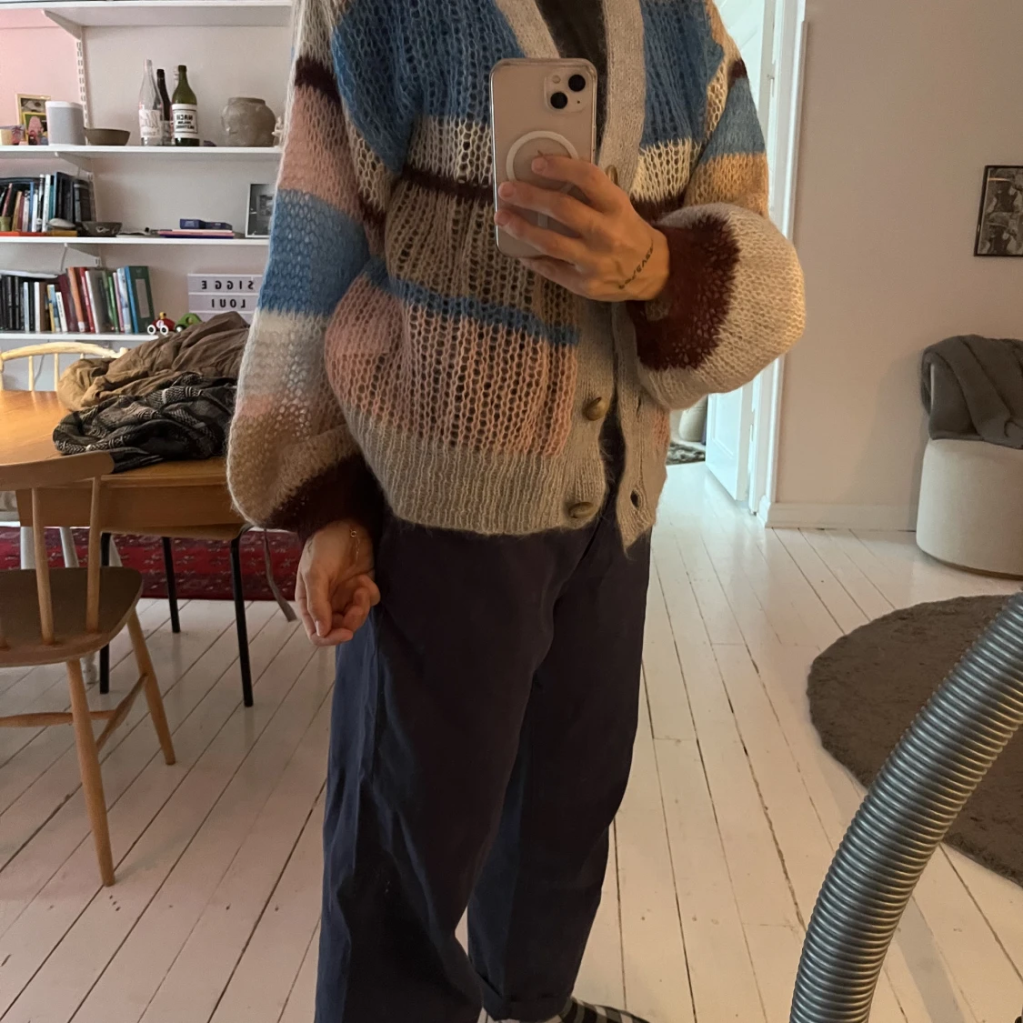 Stickad tröja i alpacka och mohair